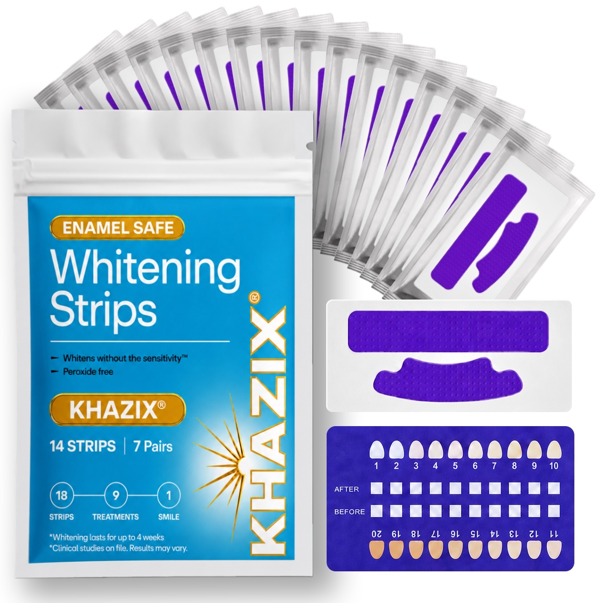 Teeth Whitening Strips Permanent - 7 par pasków do wybielania zębów