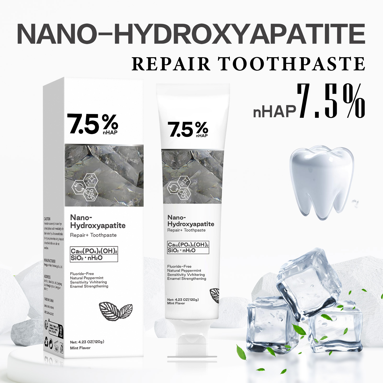 Hydroxyapatite Toothpaste - Nano Hydroxyapatite Pasta do zębów usuwająca