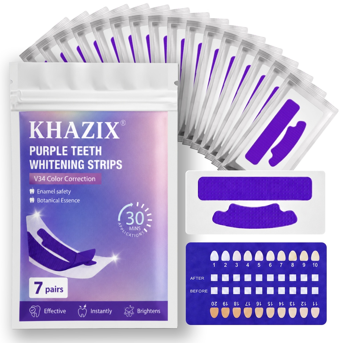 Teeth Whitening Strips Permanent - 1/7 par Pasków do Wybielania Zębów