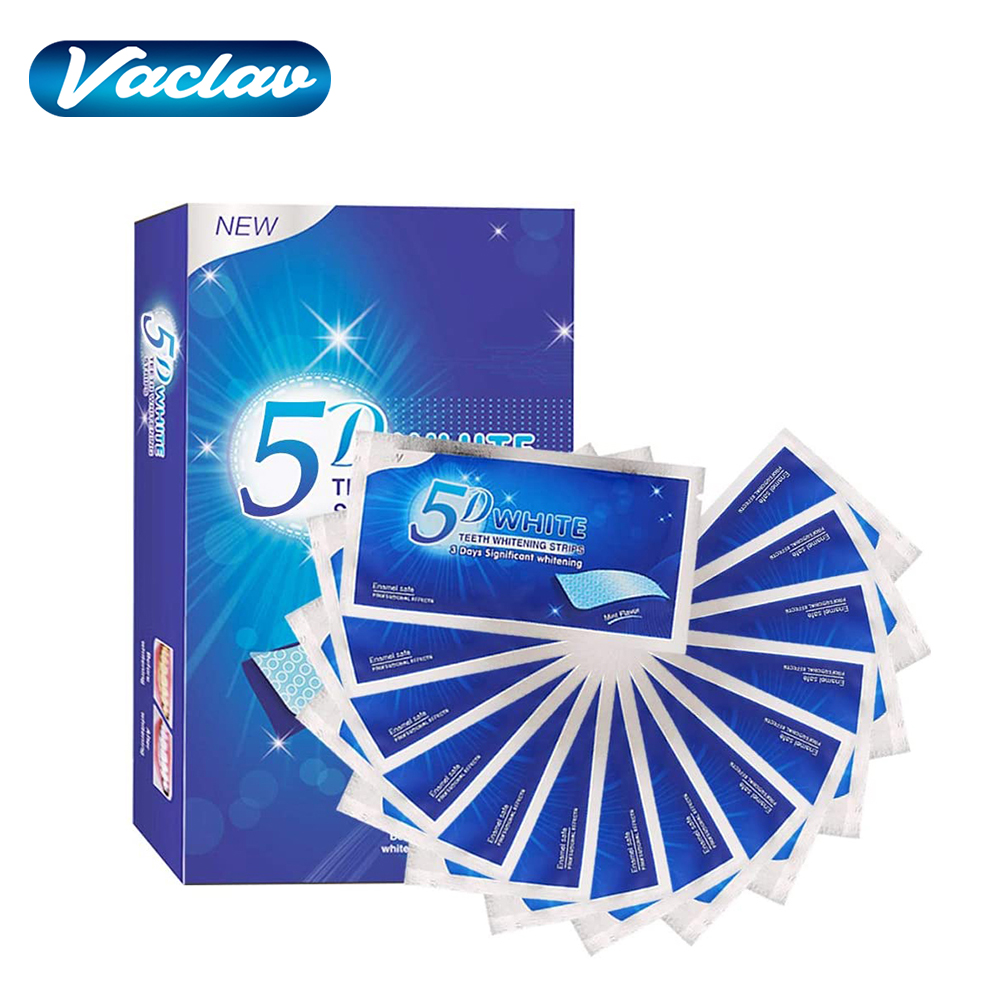 Teeth Whitening Hydrogen Peroxide - Paski do wybielania zębów 5D, żel