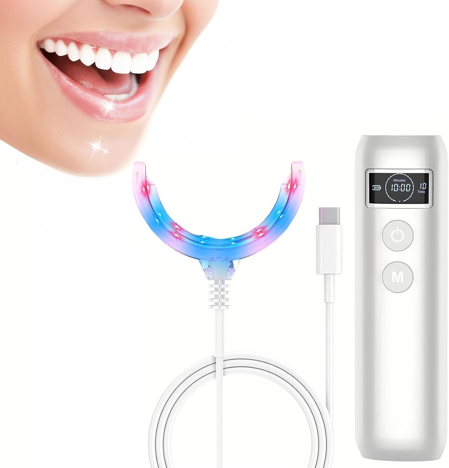 Teeth Whitening Blue Light - Lampa akceleracyjna do wybielania zębów, niebiesko-czerwone
