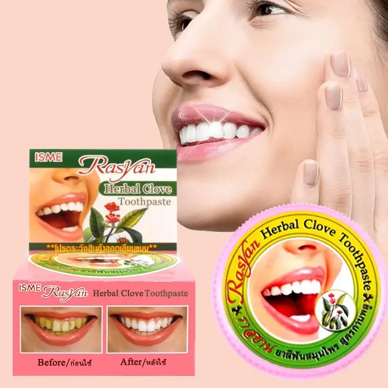 Teeth Whitening Procedure - Tajski proszek do zębów z goździkiem/kokosem