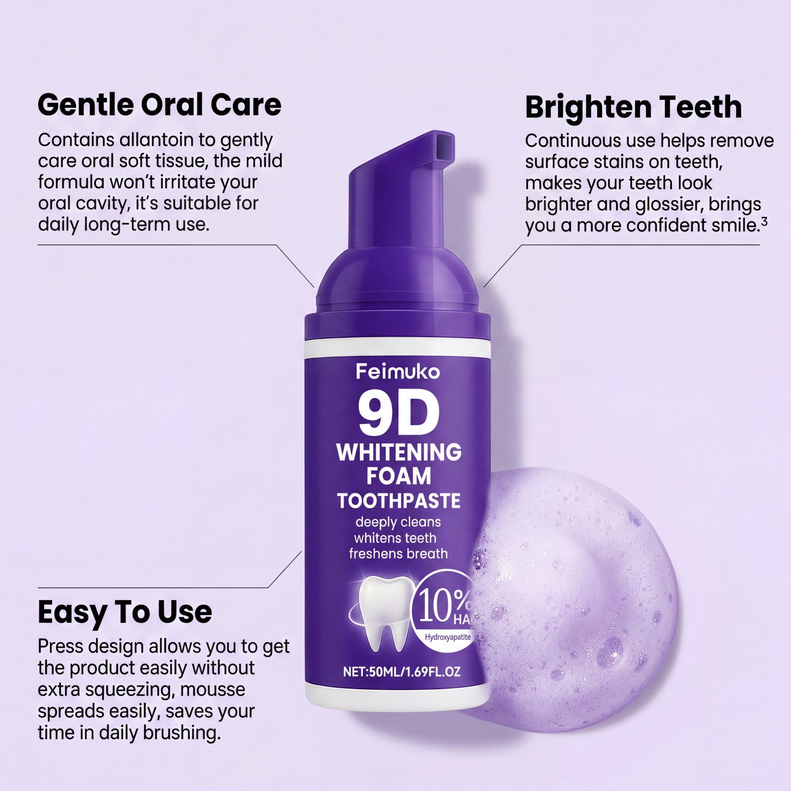9D Fioletowa Piankowa Pasta do – Hydroxyapatite Toothpaste recenzja i cena
