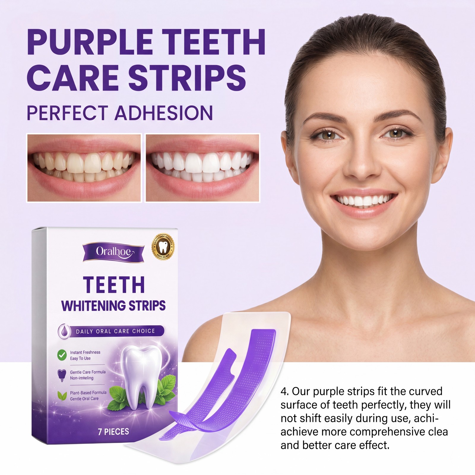 Fioletowe paski do wybielania  – Teeth Whitening Strips Permanent recenzja i cena